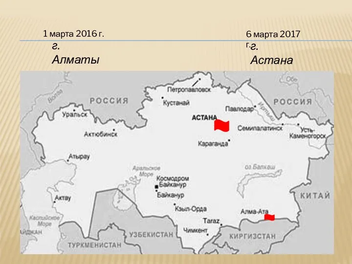 1 марта 2016 г. 6 марта 2017 г. г.Алматы г.Астана