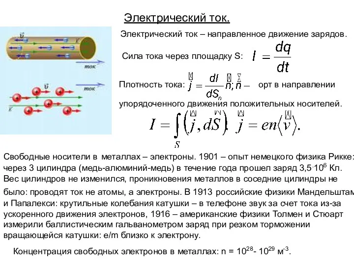 Электрический ток. Электрический ток – направленное движение зарядов. Сила тока