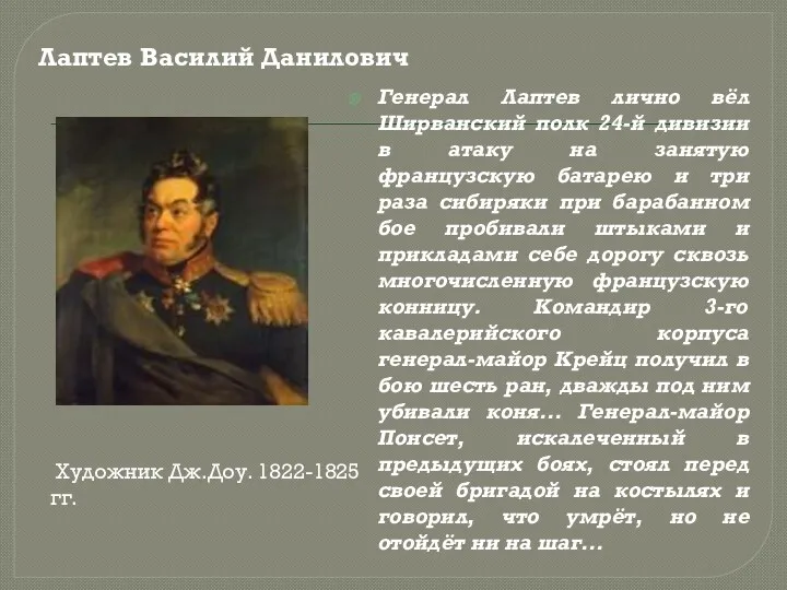 Генерал Лаптев лично вёл Ширванский полк 24-й дивизии в атаку