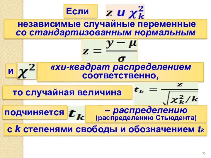 Если независимые случайные переменные со стандартизованным нормальным и то случайная