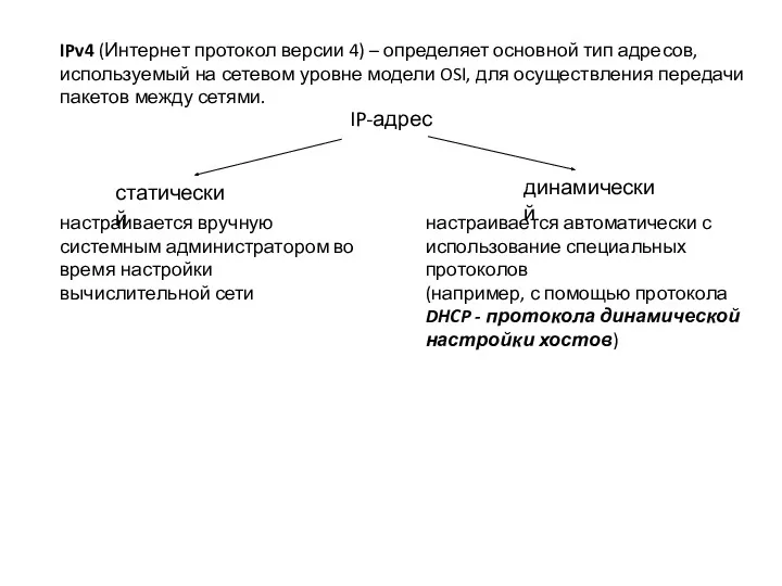 IP-адрес статический динамический настраивается вручную системным администратором во время настройки