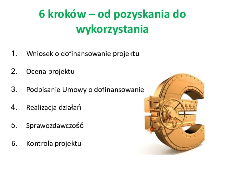 6 kroków – od pozyskania do wykorzystania Wniosek o dofinansowanie