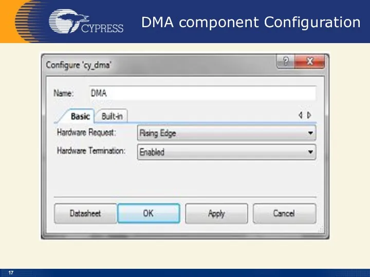 DMA component Configuration