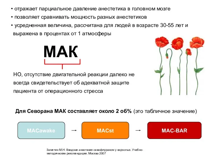 Для Севорана МАК составляет около 2 об% (это табличное значение)