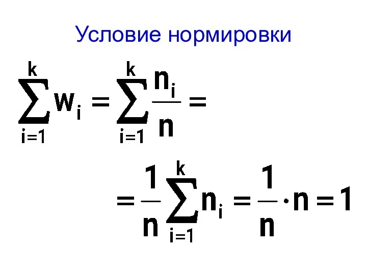 Условие нормировки