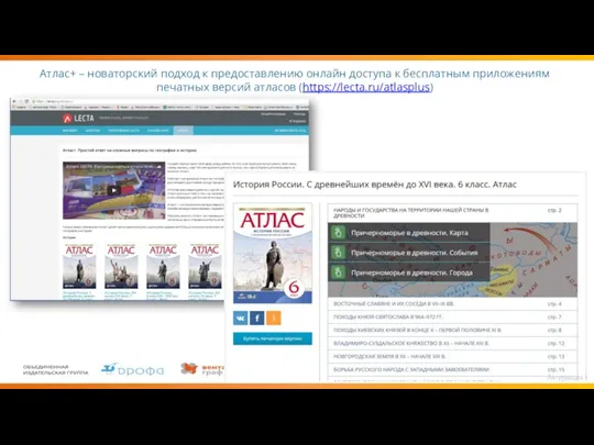 Атлас+ – новаторский подход к предоставлению онлайн доступа к бесплатным приложениям печатных версий атласов (https://lecta.ru/atlasplus)