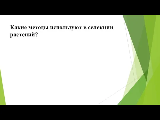 Какие методы используют в селекции растений?