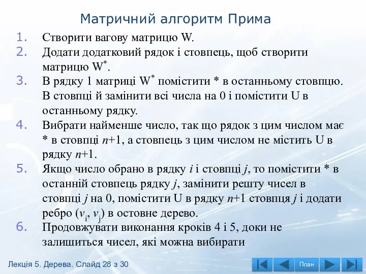 Створити вагову матрицю W. Додати додатковий рядок і стовпець, щоб