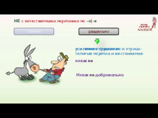 слитно раздельно никак не Никак не добровольно усиление отрицания: усиливают