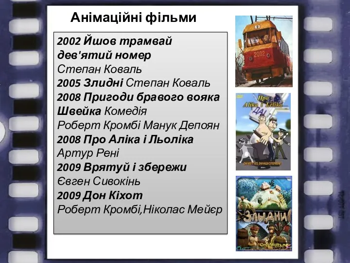 Анімаційні фільми 2002 Йшов трамвай дев'ятий номер Степан Коваль 2005