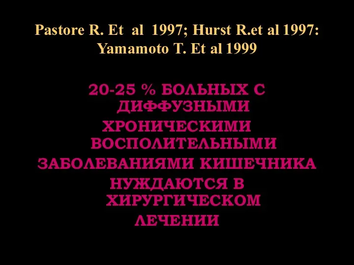 Pastore R. Et al 1997; Hurst R.et al 1997: Yamamoto