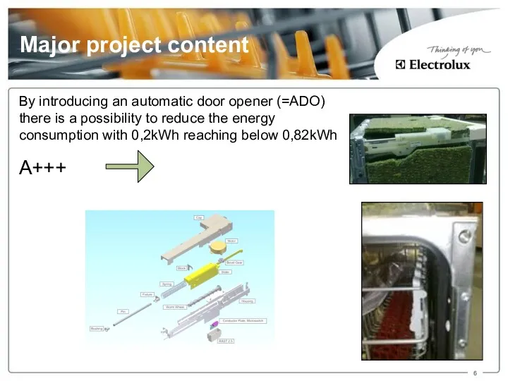 Major project content By introducing an automatic door opener (=ADO) there is a