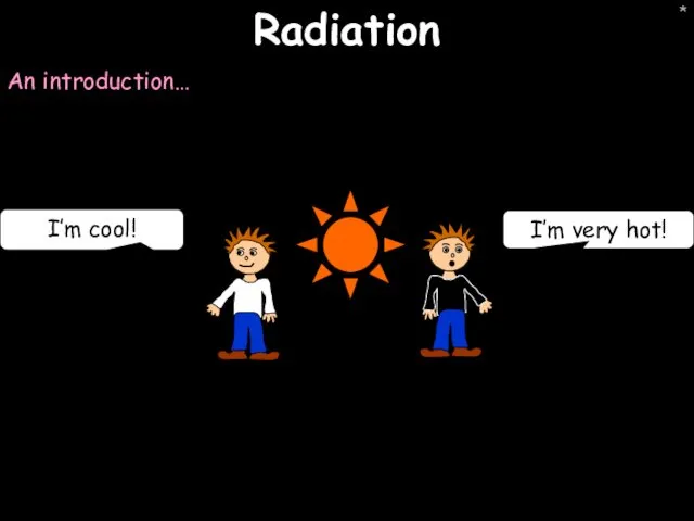 * Radiation An introduction… I’m very hot! I’m cool!
