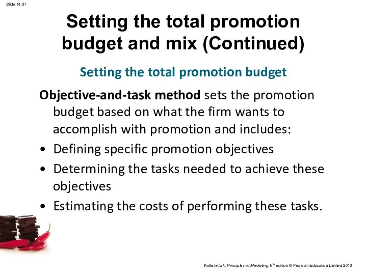 Objective-and-task method sets the promotion budget based on what the