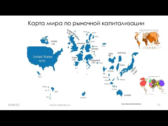 Карта мира по рыночной капитализации