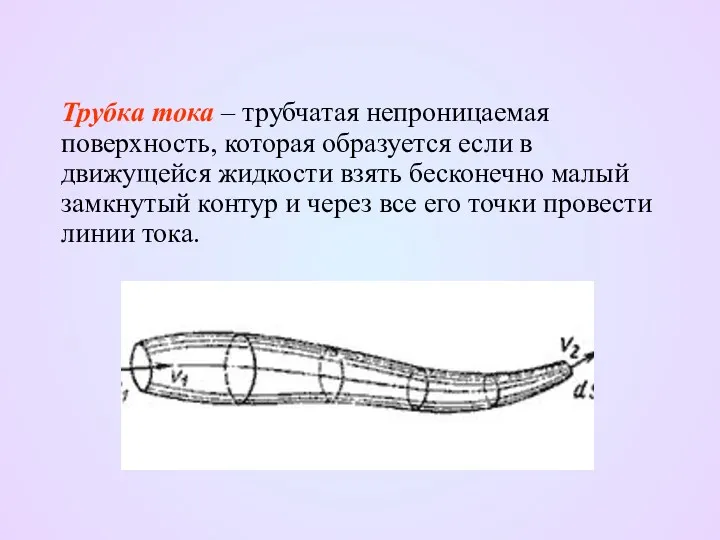 Трубка тока – трубчатая непроницаемая поверхность, которая образуется если в