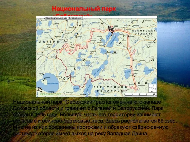Национальный парк «Себежский» Национальный парк "Себежский" расположен на юго-западе Псковской