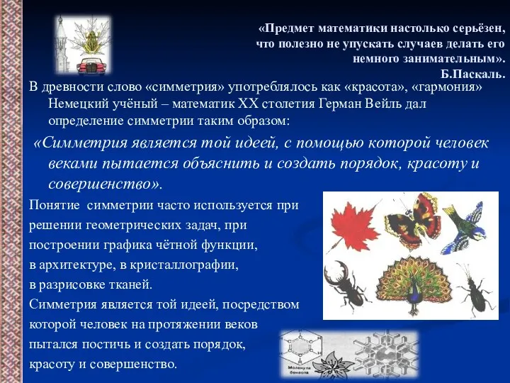 «Предмет математики настолько серьёзен, что полезно не упускать случаев делать