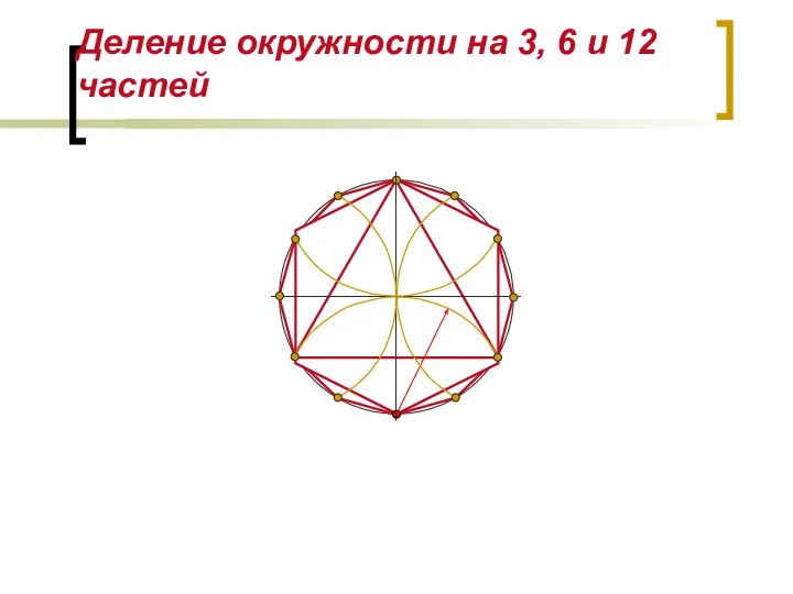 Деление окружности на 3, 6 и 12 частей