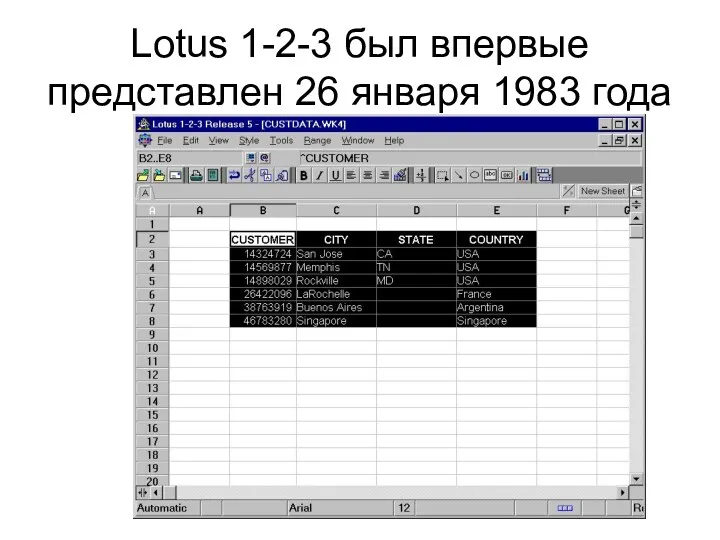 Lotus 1-2-3 был впервые представлен 26 января 1983 года
