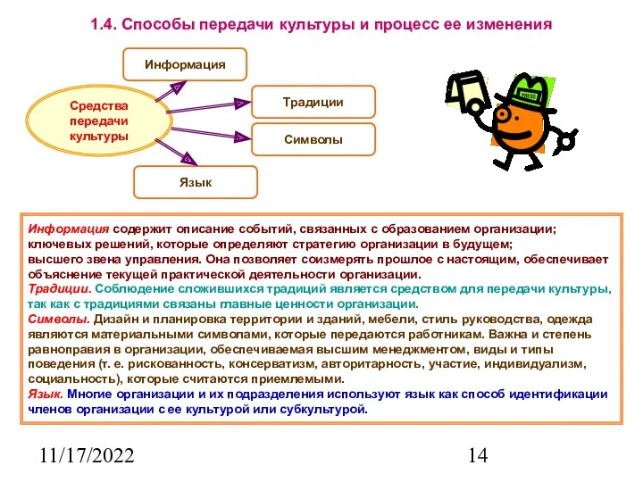 11/17/2022 1.4. Способы передачи культуры и процесс ее изменения