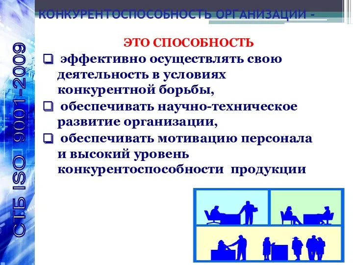 КОНКУРЕНТОСПОСОБНОСТЬ ОРГАНИЗАЦИИ - ЭТО СПОСОБНОСТЬ эффективно осуществлять свою деятельность в