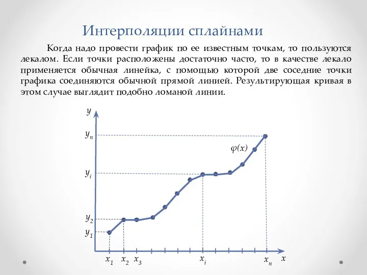 Когда надо провести график по ее известным точкам, то пользуются