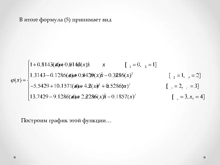 В итоге формула (5) принимает вид Построим график этой функции…