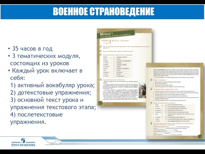 35 часов в год 3 тематических модуля, состоящих из уроков