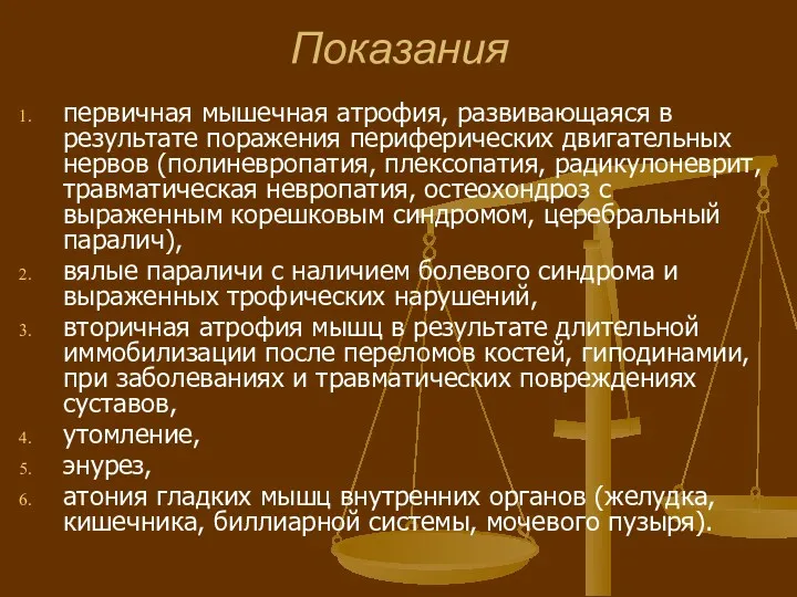 Показания первичная мышечная атрофия, развивающаяся в результате поражения периферических двигательных