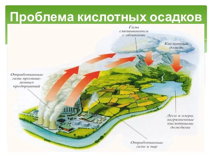 Проблема кислотных осадков Одна из острейших глобальных проблем современности и