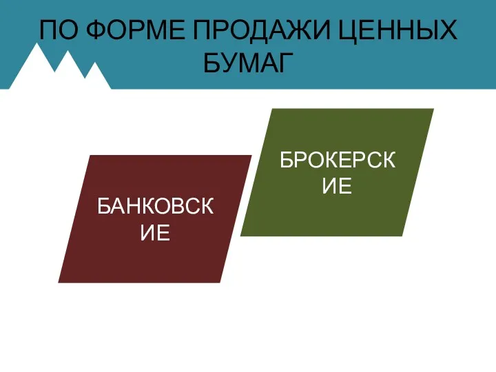 ПО ФОРМЕ ПРОДАЖИ ЦЕННЫХ БУМАГ БАНКОВСКИЕ БРОКЕРСКИЕ