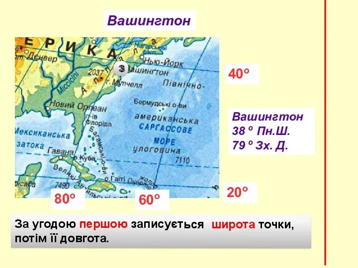 Вашингтон 38 о Пн.Ш. 79 о Зх. Д. 3 20о