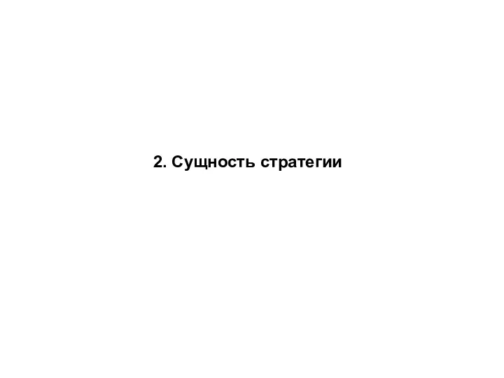 2. Сущность стратегии