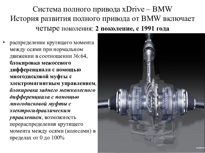 Cистема полного привода xDrive – BMW История развития полного привода