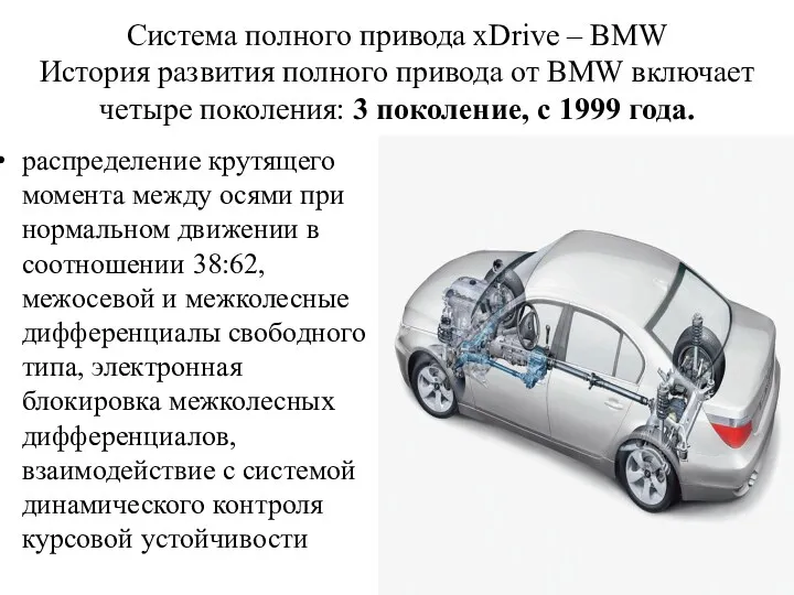 Cистема полного привода xDrive – BMW История развития полного привода