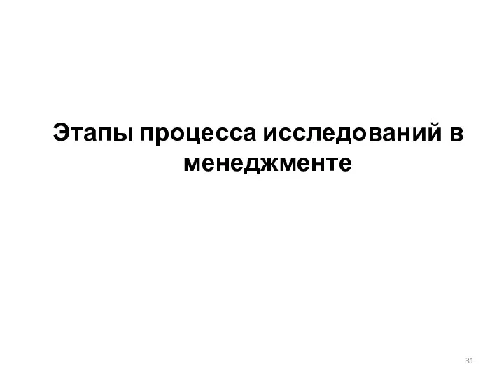 Этапы процесса исследований в менеджменте