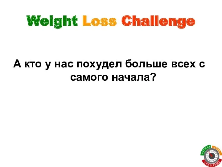 Weight Loss Challenge А кто у нас похудел больше всех с самого начала?