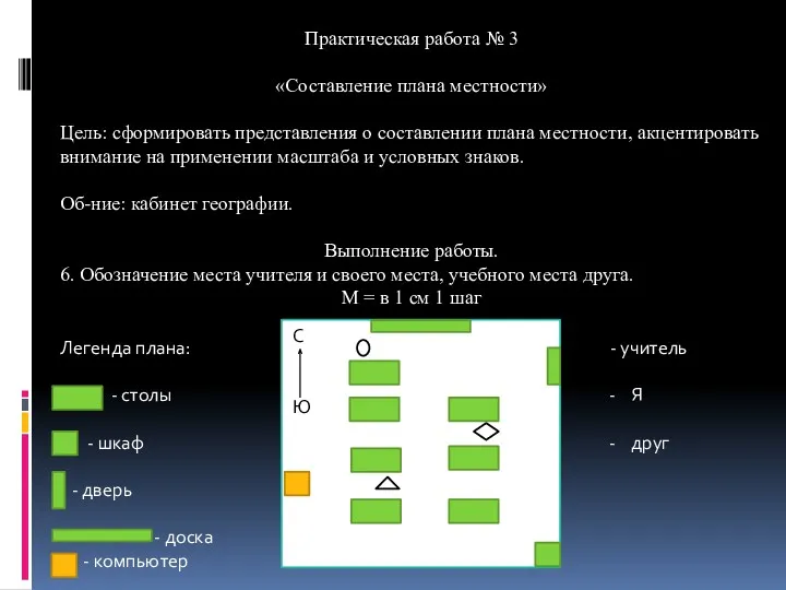 Практическая работа № 3 «Составление плана местности» Цель: сформировать представления