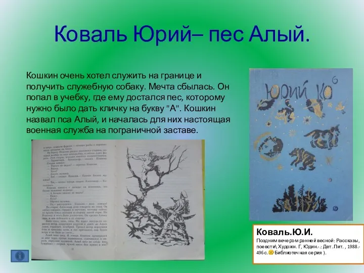 Коваль Юрий– пес Алый. Коваль.Ю.И. Поздним вечером ранней весной: Рассказы,