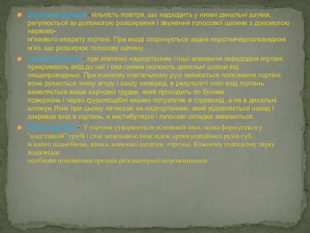 Дихальна функція - кількість повітря, що надходить у нижні дихальні