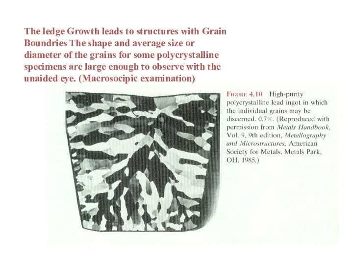 The ledge Growth leads to structures with Grain Boundries The