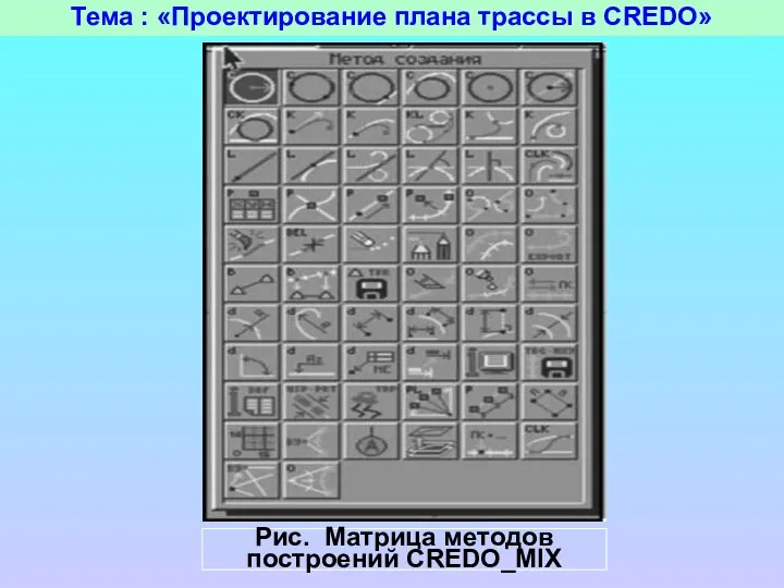 Тема : «Проектирование плана трассы в CREDO»