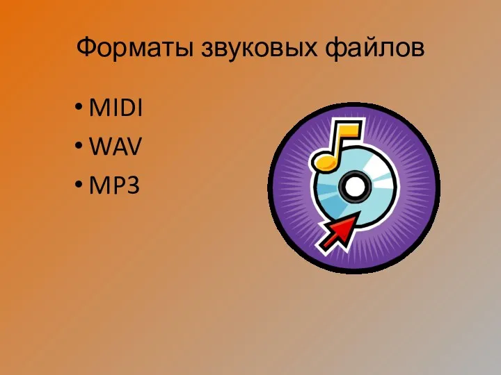 Форматы звуковых файлов MIDI WAV MP3