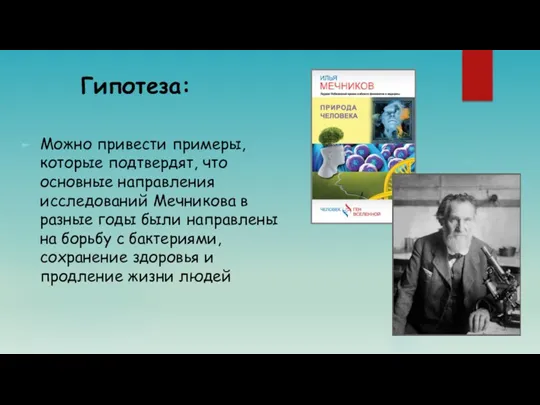 Гипотеза: Можно привести примеры, которые подтвердят, что основные направления исследований