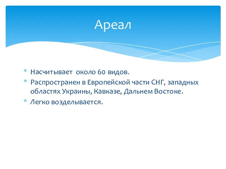 Насчитывает около 60 видов. Распространен в Европейской части СНГ, западных