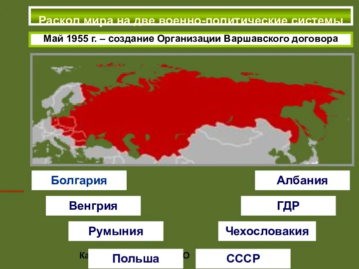 Раскол мира на две военно-политические системы Май 1955 г. –