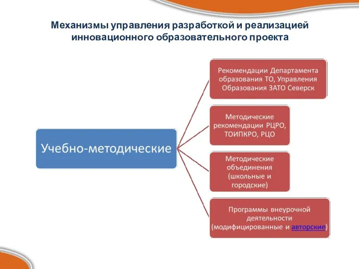 Механизмы управления разработкой и реализацией инновационного образовательного проекта