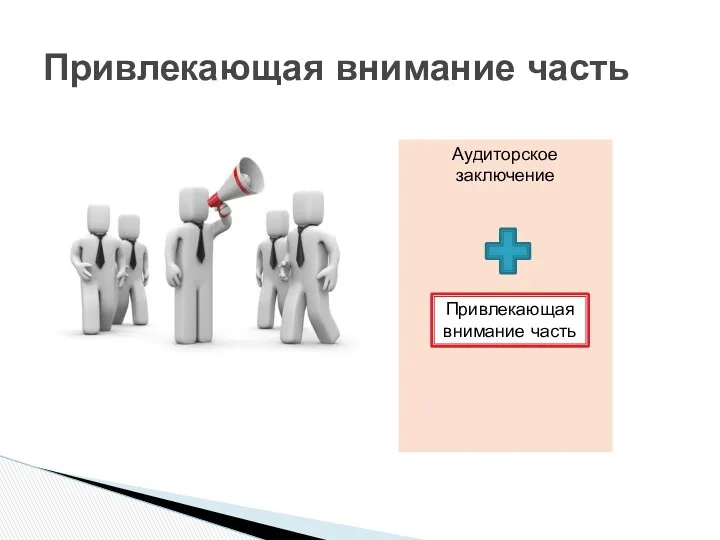 Привлекающая внимание часть Аудиторское заключение Привлекающая внимание часть