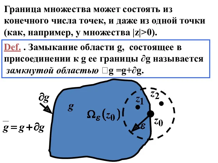 Граница множества может состоять из конечного числа точек, и даже